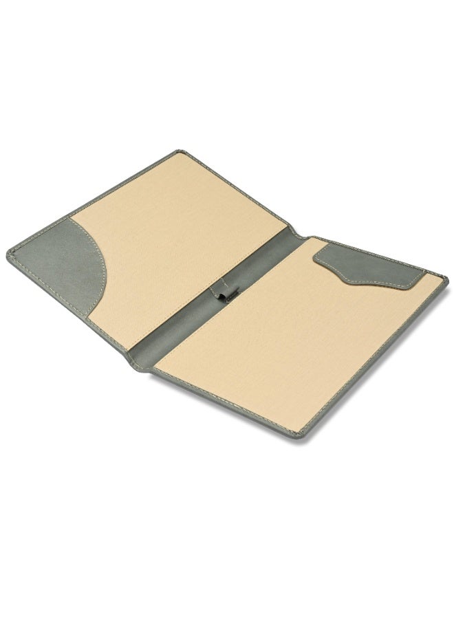 FIS Executive Bill Folder, Bonded Leather Materials, Padded Cover, Stitched Corners, Size 15x24.5cm, Magnetic Flap Closure, Corner Pocket & Pen Holder, Grey Color-FSCLBFGY - Image 4