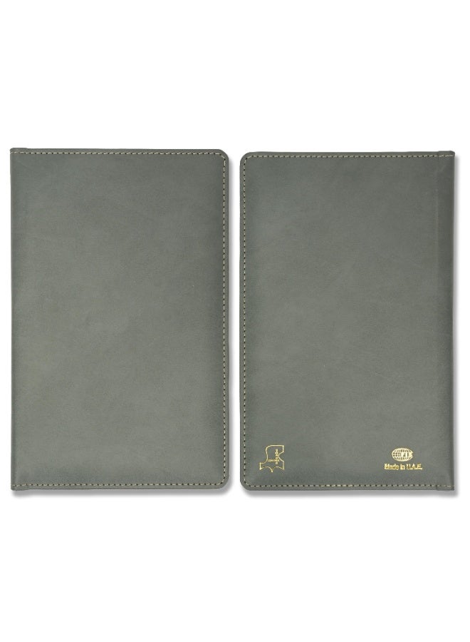 FIS Executive Bill Folder, Bonded Leather Materials, Padded Cover, Stitched Corners, Size 15x24.5cm, Magnetic Flap Closure, Corner Pocket & Pen Holder, Grey Color-FSCLBFGY - Image 3