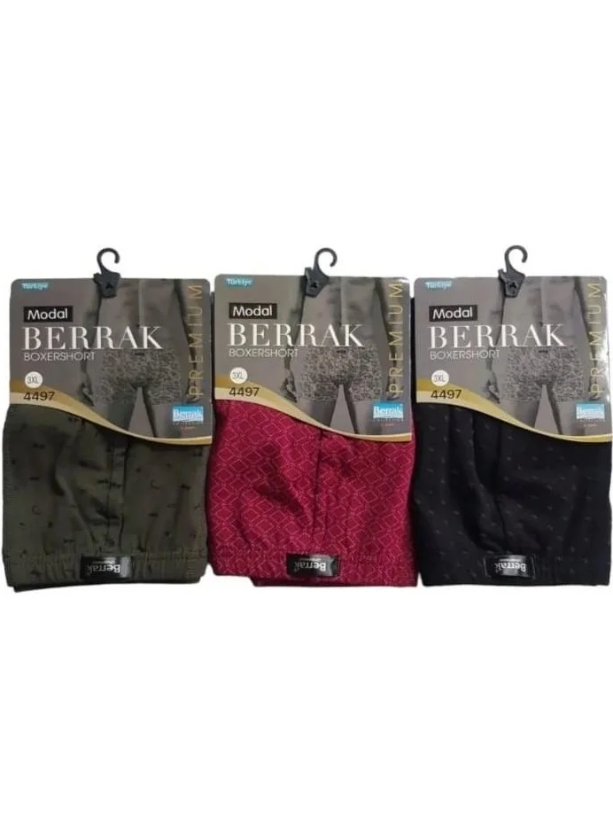 Berrak 4497 Men's Modal Patterned Boxer 3 Pieces