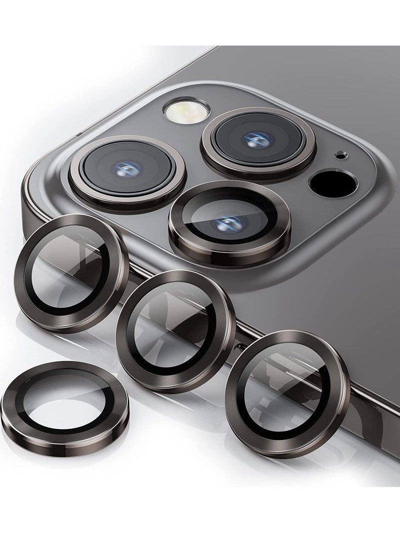 Captaintech 3+1  for iPhone 14 Pro Max (6.7 inch)/ iPhone 14 Pro (6.1 inch) Camera Lens Protector,Anti Scrach HD Tempered Metal Glass Camera Screen Protector Shockproof Cover Film,Graphite  - Image 1