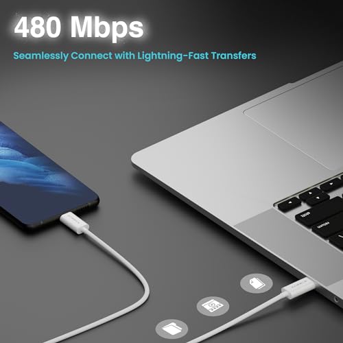 HAMMER 1.5M Type C to Type C 5A (100W) PD Fast Charging Cable with EMK Chip, Rapid Data Transfer, Anti-Breakage Wire, Compatible with Smartphone all C-Type Enabled Devices (White) - Image 3