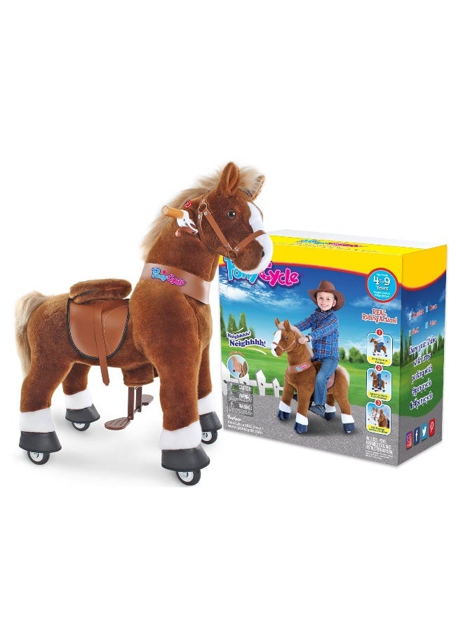 PonyCycle Brown Horse Ride-On Toy (M, 4-8 years, Brown) - Image 1