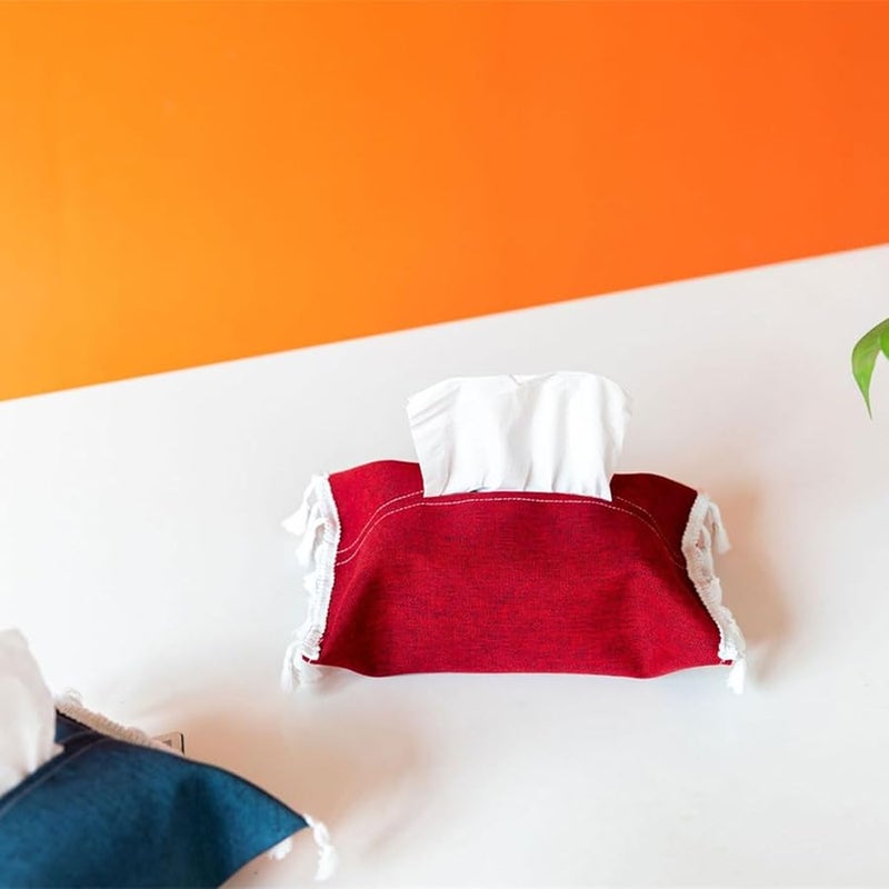 غطاء صندوق المناديل من القماش الرمادي أنيق ومتين ومحمول لتزيين المنزل والمكتب - Image 5