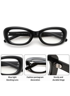 FEISEDY Retro Oval Blue Light Blocking Glasses For Women Nerd Fake Glasses Y2K Small Eyewear Frame B0229  - Image 5