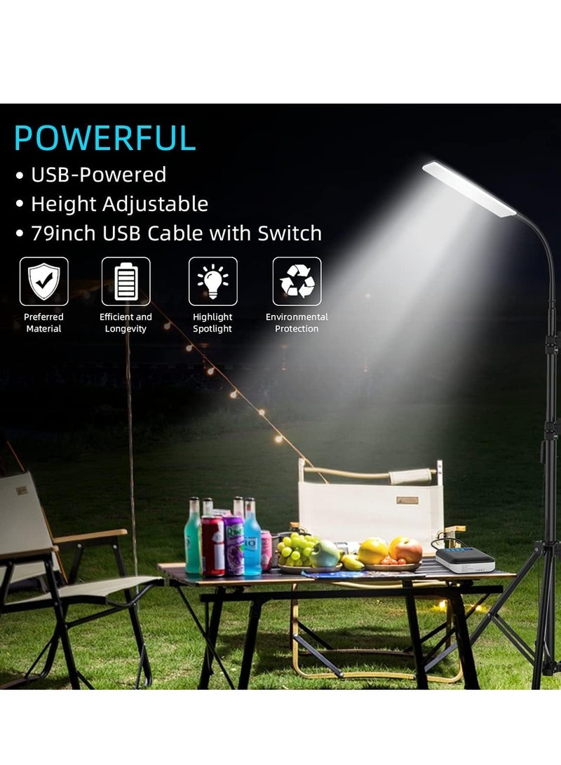 LED Camping Light, Portable Outdoor Light with Telescopic Tripod, Powered by USB Port, Multiple Usage Outdoor Lamp for Garden, Patio, Camp, Tent, Fishing and Emergency Car Repair  - Image 2