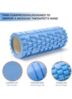 Generic BEWAVE Foam Roller, EVA Muscle Roller for Yoga Pilates Back Exercise Physical Therapy 30 x 10 cm Blue  - Image 1