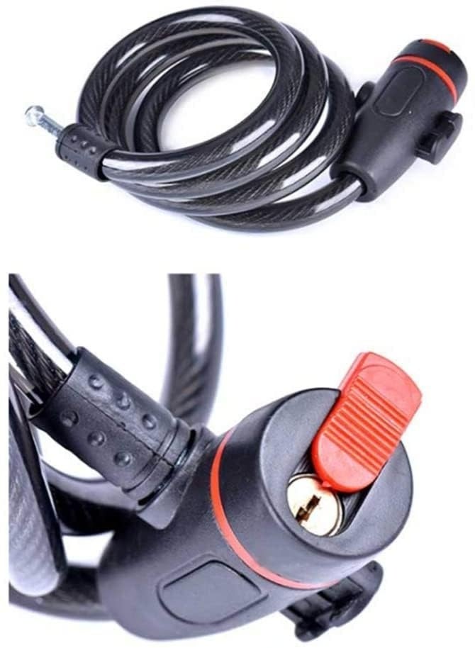 Bicycle Lock Cable, Bicycle Lock Cable Lock, Screw Security Key, Security Anti Theft Bicycle Chain, Portable Protection Car Lock with Waterproof Dust Cover for Bicycles, Motorcycles, Doors, Fences - Image 2