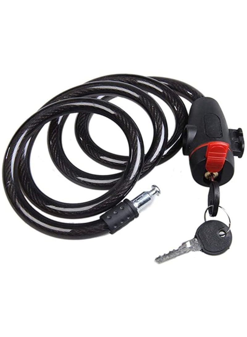 Bicycle Lock Cable, Bicycle Lock Cable Lock, Screw Security Key, Security Anti Theft Bicycle Chain, Portable Protection Car Lock with Waterproof Dust Cover for Bicycles, Motorcycles, Doors, Fences - Image 1