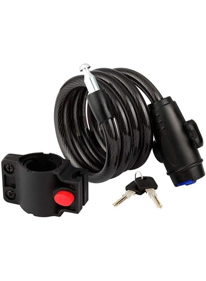 Bicycle Lock Cable, Bicycle Lock Cable Lock, Screw Security Key, Security Anti Theft Bicycle Chain, Portable Protection Car Lock with Waterproof Dust Cover for Bicycles, Motorcycles, Doors, Fences - Image 3