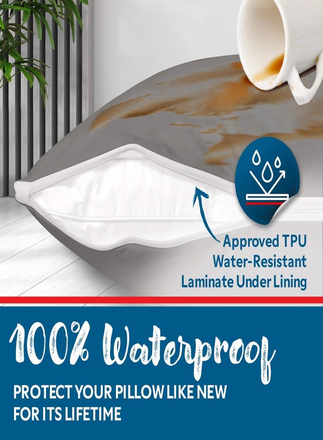 جارد ماكس واقي وسادة محبوك من جيرسي من جاردماكس بسحاب، مقاس كوين - عبوة من 4 قطع - مقاوم للماء بنسبة 100%، مقاوم لبق الفراش، مقاوم لعث الغبار، ومضاد للحساسية - أغطية وسائد فاخرة بسحاب. (20 × 30) - Image 3