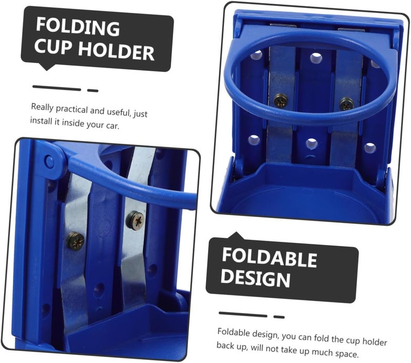 iplusmile 2pcs Foldable Car Cup Holder Stand Adjustable Vehicle Water Bottle Holder for Auto Interior Accessories, Blue, Suitable for Travel and Daily Use - Image 3