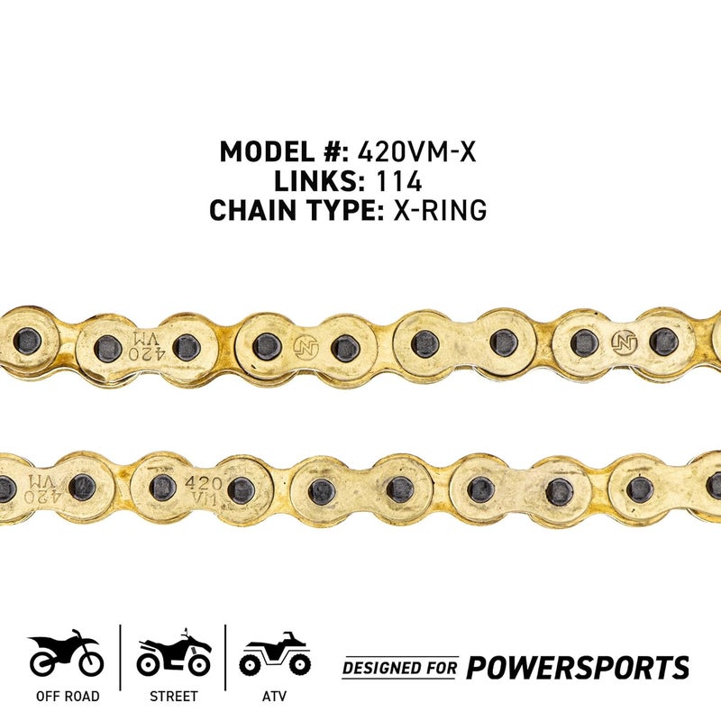 NICHE Gold 420 X-Ring Chain 114 Links with Connecting Master Link - Image 2