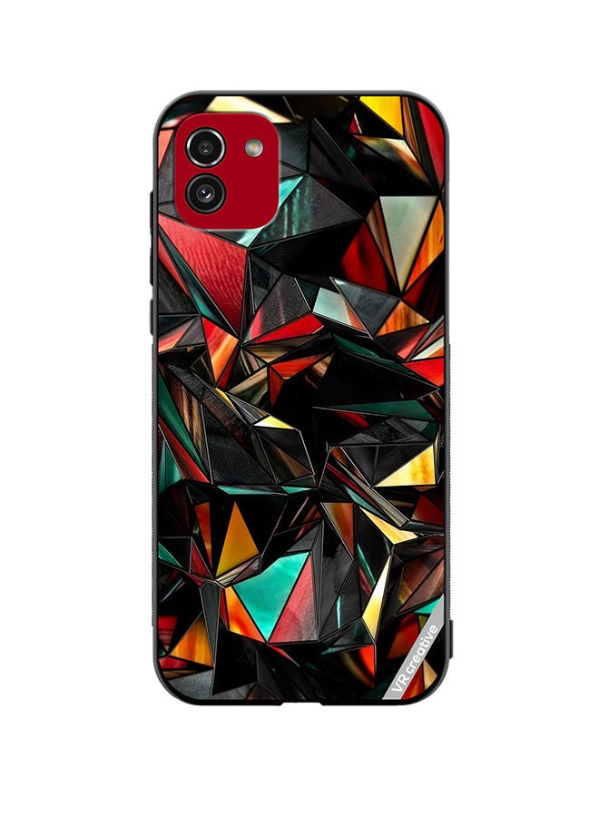 VR CREATIVE Protective Case Cover For Samsung Galaxy A03 Polygon Abstract Design Multicolour - Image 1