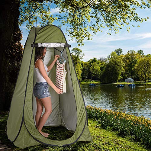 R RUNILEX Polyester Cloth Changing Tent For Camping (Armygreen, Instant Setup, Full Privacy, Lxwxh : 120X120X190 Cm), 1 Person - Image 3