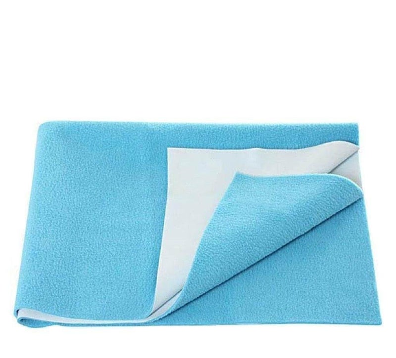 KitchDeco Kitch Deco™ Cotton New Born Babies Dry Sheet Baby Bed Protecting Mat (Medium (70X100Cm), Blue, 1) - Image 1