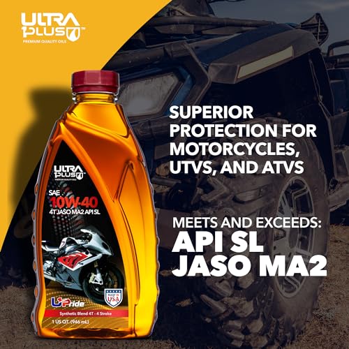 ULTRA 1PLUS 4T 10W-40 Motorcycle Oil Synthetic Blend API SL JASO MA2-10W40 Motor Oil, 1 Gallon - Image 3
