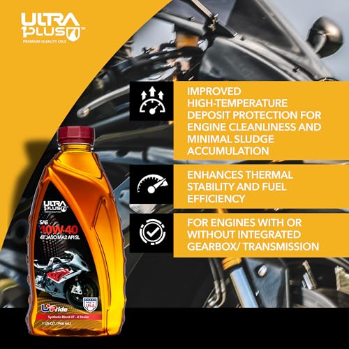ULTRA 1PLUS 4T 10W-40 Motorcycle Oil Synthetic Blend API SL JASO MA2-10W40 Motor Oil, 1 Gallon - Image 4