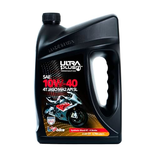 ULTRA 1PLUS 4T 10W-40 Motorcycle Oil Synthetic Blend API SL JASO MA2-10W40 Motor Oil, 1 Gallon - Image 1