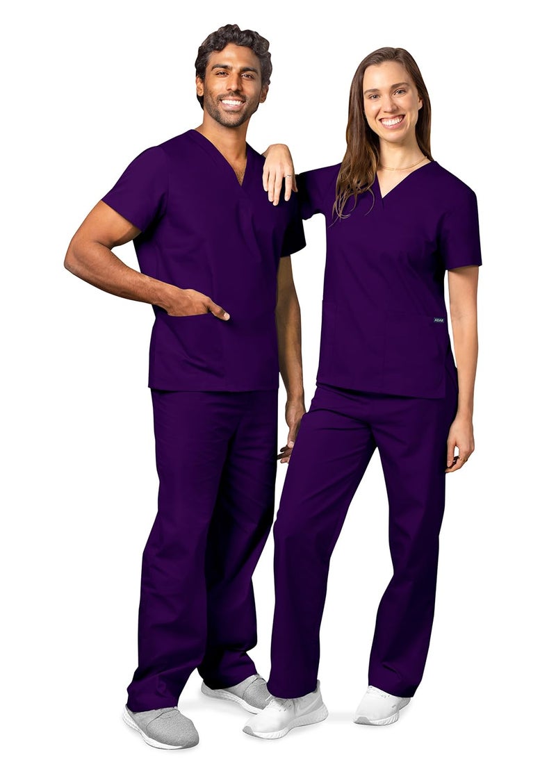 Adar Uniforms, Universal Unisex Scrubs - Unisex Drawstring Scrub Set - 701 - Purple - S - Image 5