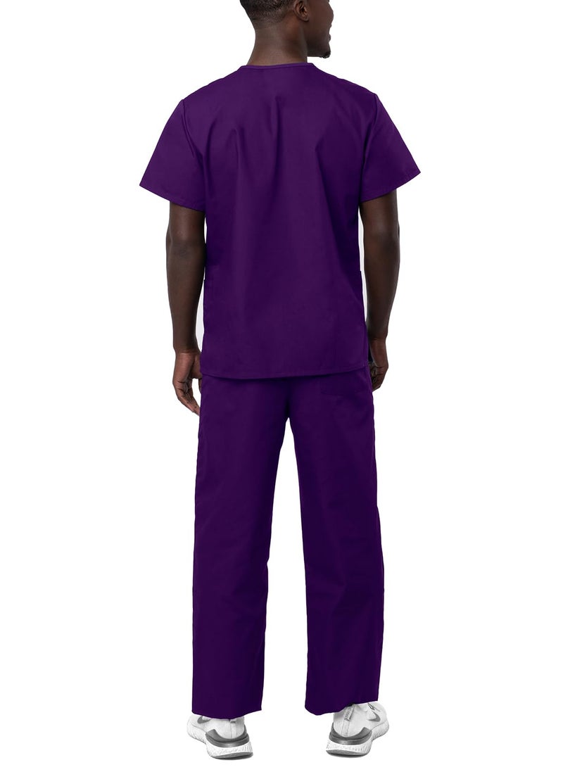 Adar Uniforms, Universal Unisex Scrubs - Unisex Drawstring Scrub Set - 701 - Purple - S - Image 2