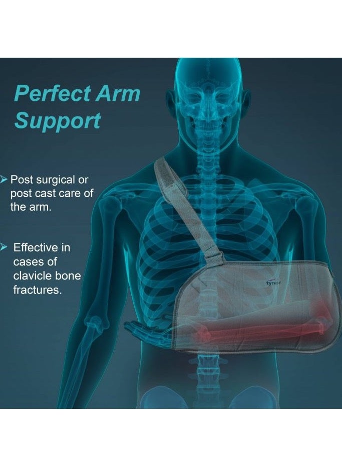 Tynor Pouch Arm Sling Baggy | Lightweight & Breathable Arm Support for Injury Recovery, Shoulder Dislocation | Adjustable Comfort Fit, Pain Relief Brace for Men & Women  - Image 2