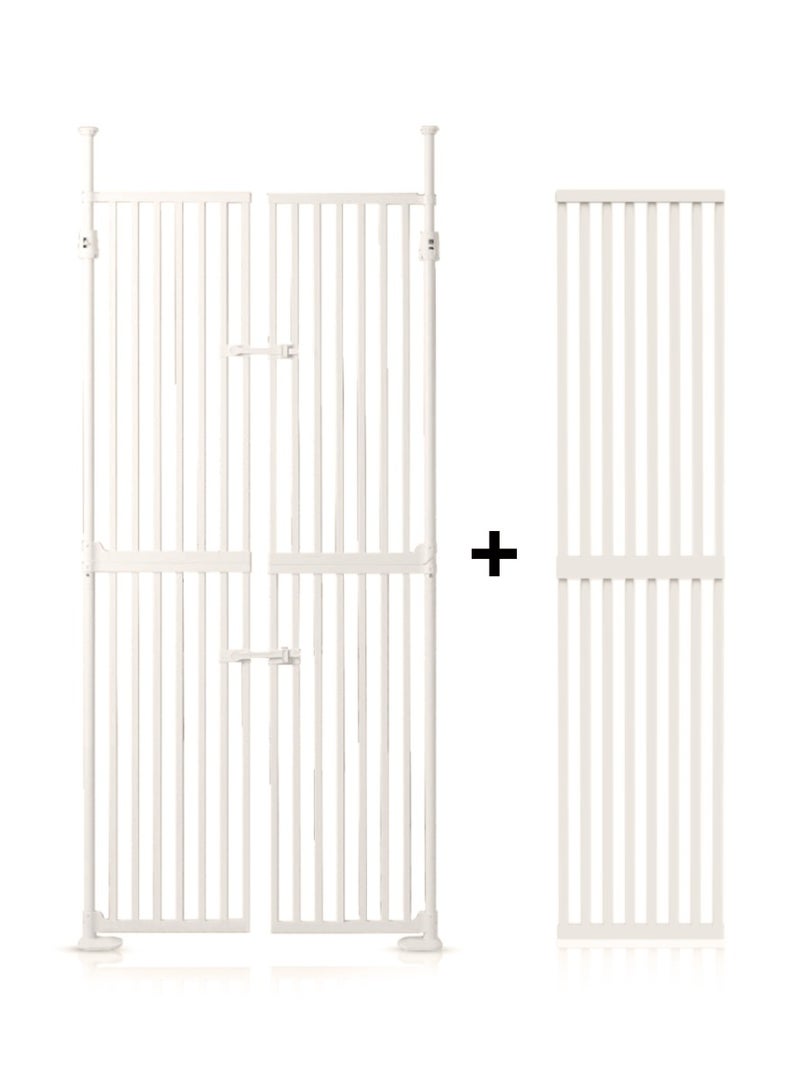Baby Safe Baby Safe Extra Tall Dual Door Metal Safety Gate with 40cm Extension - White  - Image 1