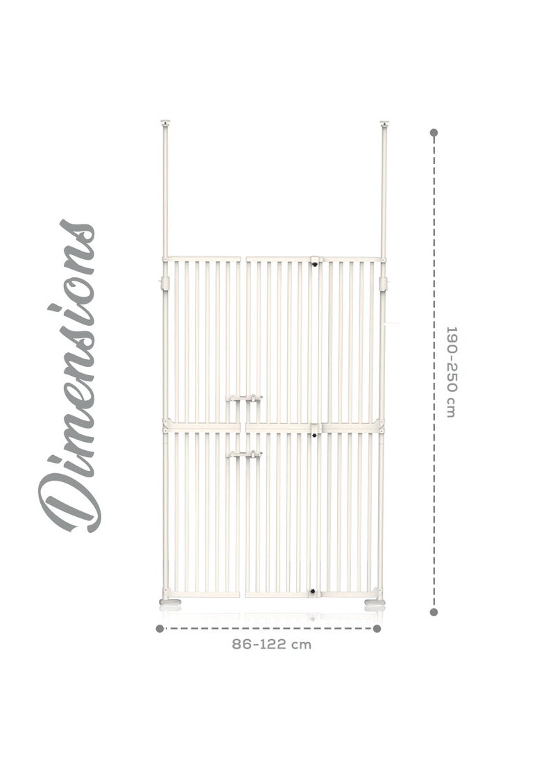 Baby Safe Baby Safe Extra Tall Dual Door Metal Safety Gate with 40cm Extension - White  - Image 5