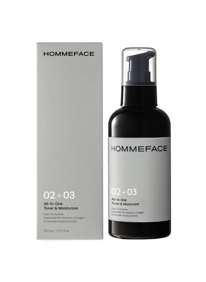 HOMMEFACE HOMMEFACE All-in-One Face Toner & Moisturizer for Men, 5.07 fl. oz., Lightweight, Alcohol-Free, After Shaving, for Dry, Combination & Oily Skin  - Image 1