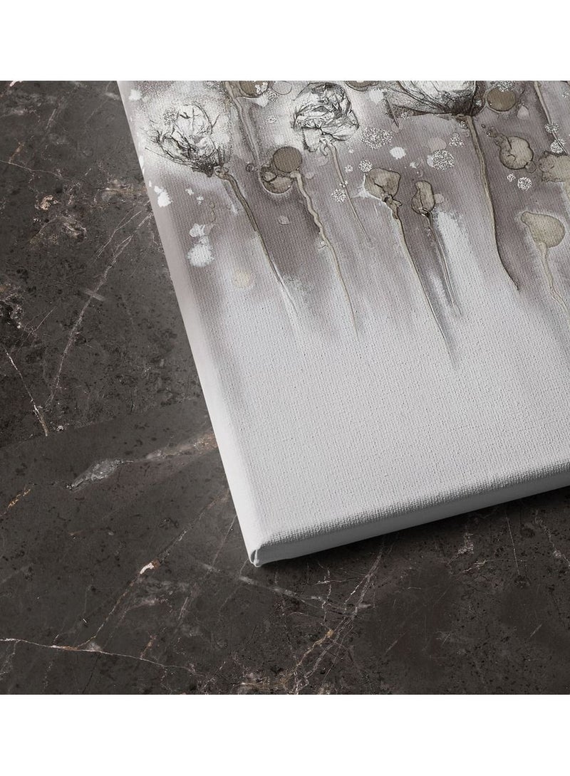 مودكلاس لوحه فنيه جداريه بخامة كانفس بتصميم تجريدى معاصر تجمع بين الوان الرصاصي والبني مع الابيض - Image 3