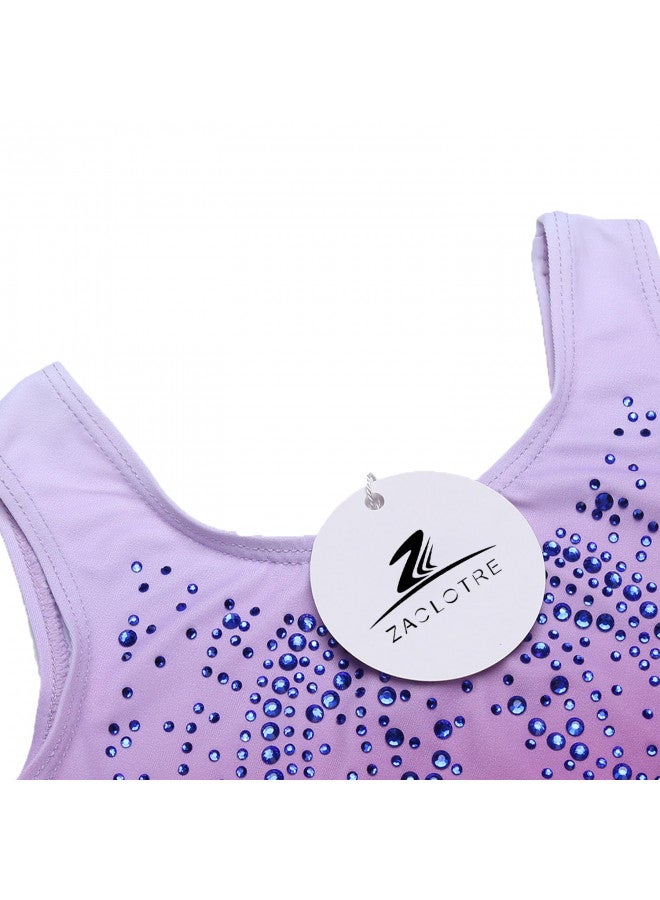 Zaclotre Zaclotre Kid Girls Gymnastic Leotard Sparkly Shiny Diamond Ballet Dance One Piece Outfit - Image 3