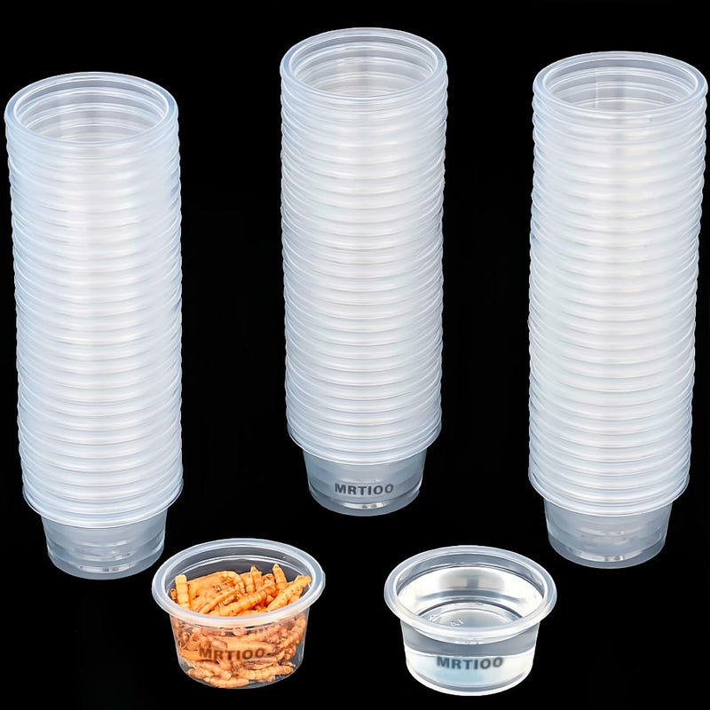 MRTIOO Lizard Crested Gecko Food Water Feeding Cups 100 pcs 1 oz - Image 3