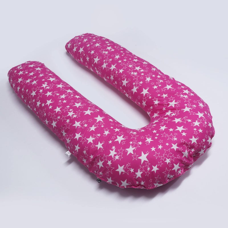 COOZLY وسادة الحمل على شكل U من COOZLY | وسادة الأمومة | أغطية قابلة للإزالة 100% قطن | ألياف PregnoCare الفاخرة (U سوبر فاخرة، وردي ستاردم) - Image 4