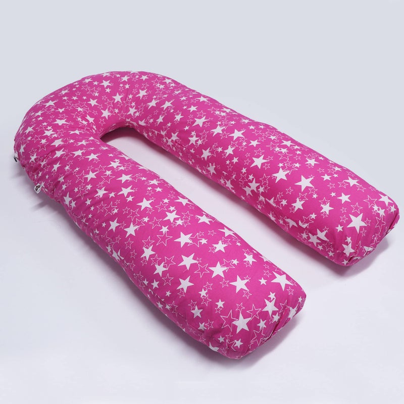 COOZLY وسادة الحمل على شكل U من COOZLY | وسادة الأمومة | أغطية قابلة للإزالة 100% قطن | ألياف PregnoCare الفاخرة (U سوبر فاخرة، وردي ستاردم) - Image 2