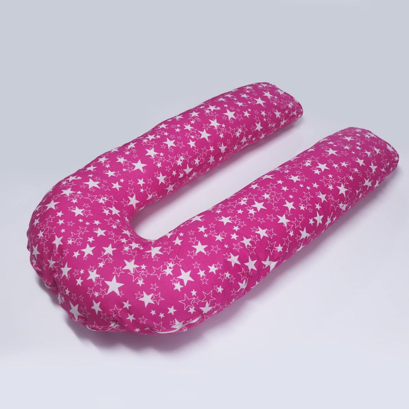 COOZLY وسادة الحمل على شكل U من COOZLY | وسادة الأمومة | أغطية قابلة للإزالة 100% قطن | ألياف PregnoCare الفاخرة (U سوبر فاخرة، وردي ستاردم) - Image 5