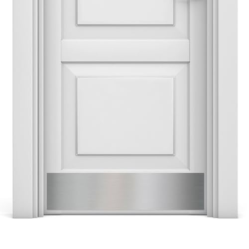 Deck the Door Decor Door Kick Plate Anodized Aluminum Satin Nickel Finish Magnetic Mount for Steel Doors 6x 30 - Image 1