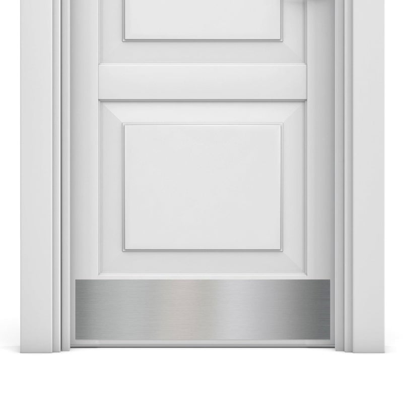 Deck the Door Decor Door Kick Plate Anodized Aluminum Satin Nickel Finish Magnetic Mount for Steel Doors 6x 30 - Image 2