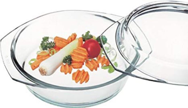 Simax Casserole Dish With Lid, 24 Ounce Round Glass Cookware, Oven and Microwave Safe Borosilicate Glass, Made In Europe 0.75 Qt - Image 1