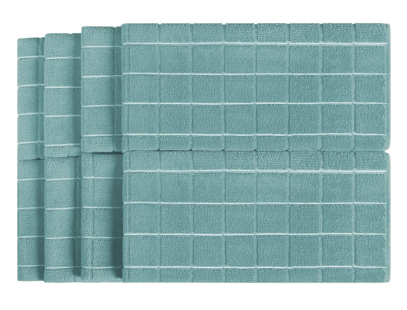 HYER KITCHEN Microfiber Dish Towels - Soft, Super Absorbent and Lint Free Kitchen Towels - 8 Pack (Lattice Designed Lake Blue Colors) - 26 x 18 Inch - Image 2