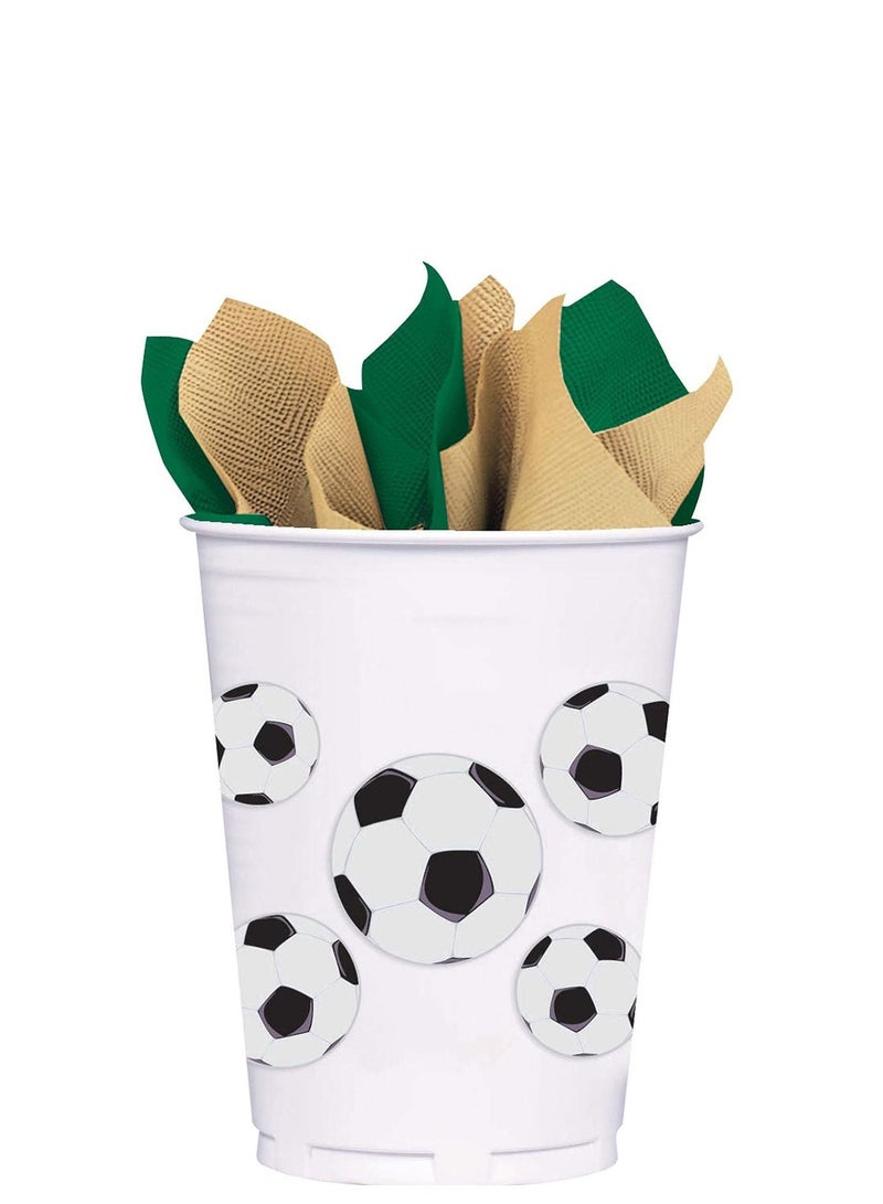 Amscan Soccer Premium Tableware Party Supplies Includes Plates, Cups, Cutlery, Napkins, Tablecover, Paper Lantern and Banner for 8 Guests - Image 4