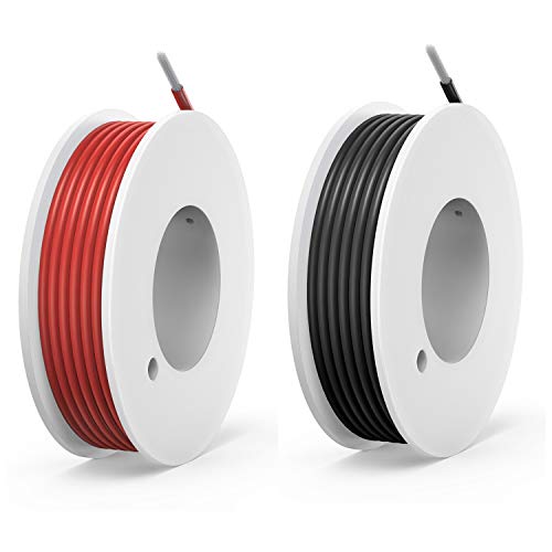 Haerkn 24 awg Silicone Electrical Wire Cable 2 Colors (30ft Each) 24 Gauge Hookup Wires kit Stranded Tinned Copper Wire Flexible and Soft for DIY - Image 1