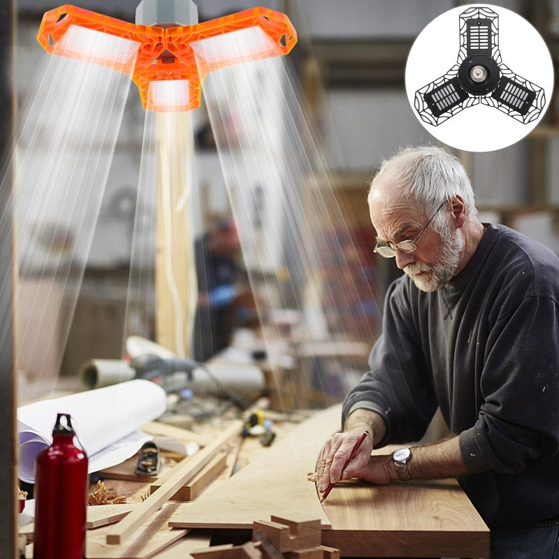 40W Deformable Folding Garage LED Light Workshop Ceiling Lamp With Screw Holder - Image 5