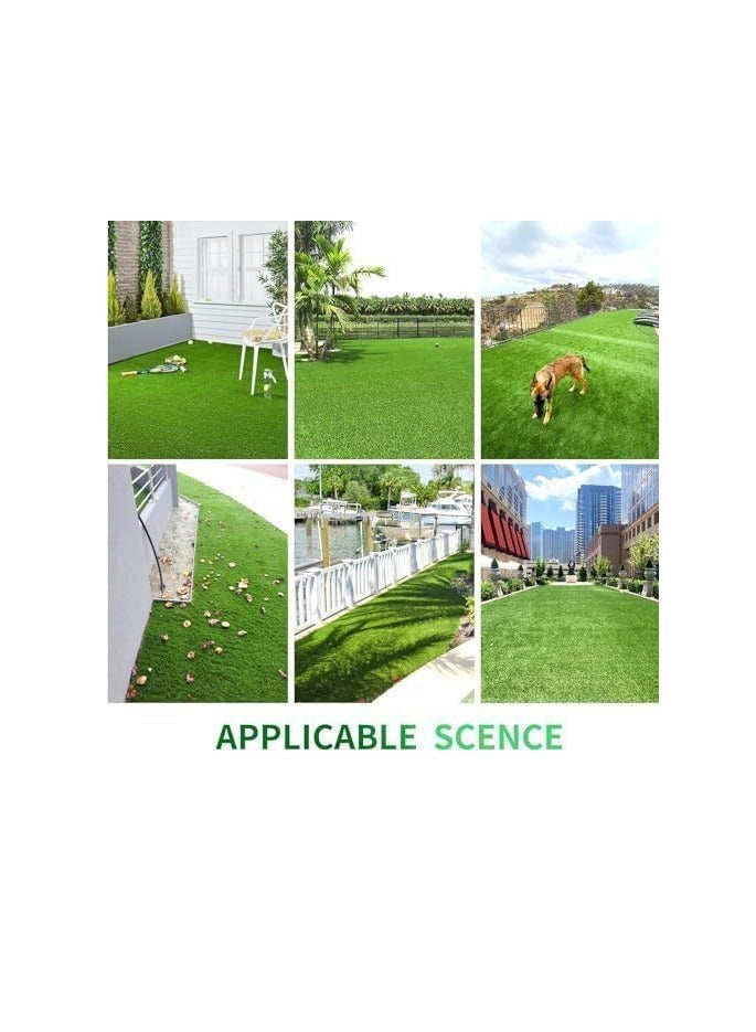 ECVV ECVV 26mm Artificial Grass Carpet Green, Artificial Grass Turf For Home Outdoor Front, Garden Decoration, Play Ground, Pool Area, Backyard, Patio, Balcony, |200cm*900cm| - Image 4