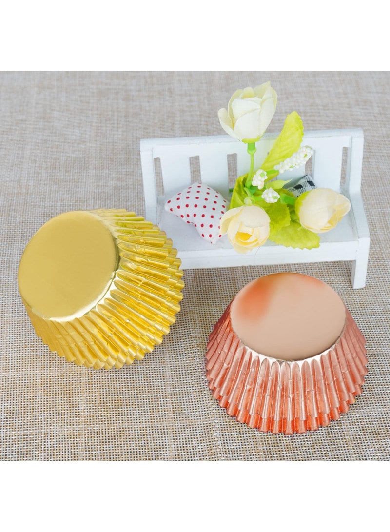 Sweet seven Metallic Foil Cupcake Liners - 300Pcs 2 Inch Baking Cups in Gold, Silver, Rose Gold - Muffin Paper Cases for Elegant Desserts - Image 5