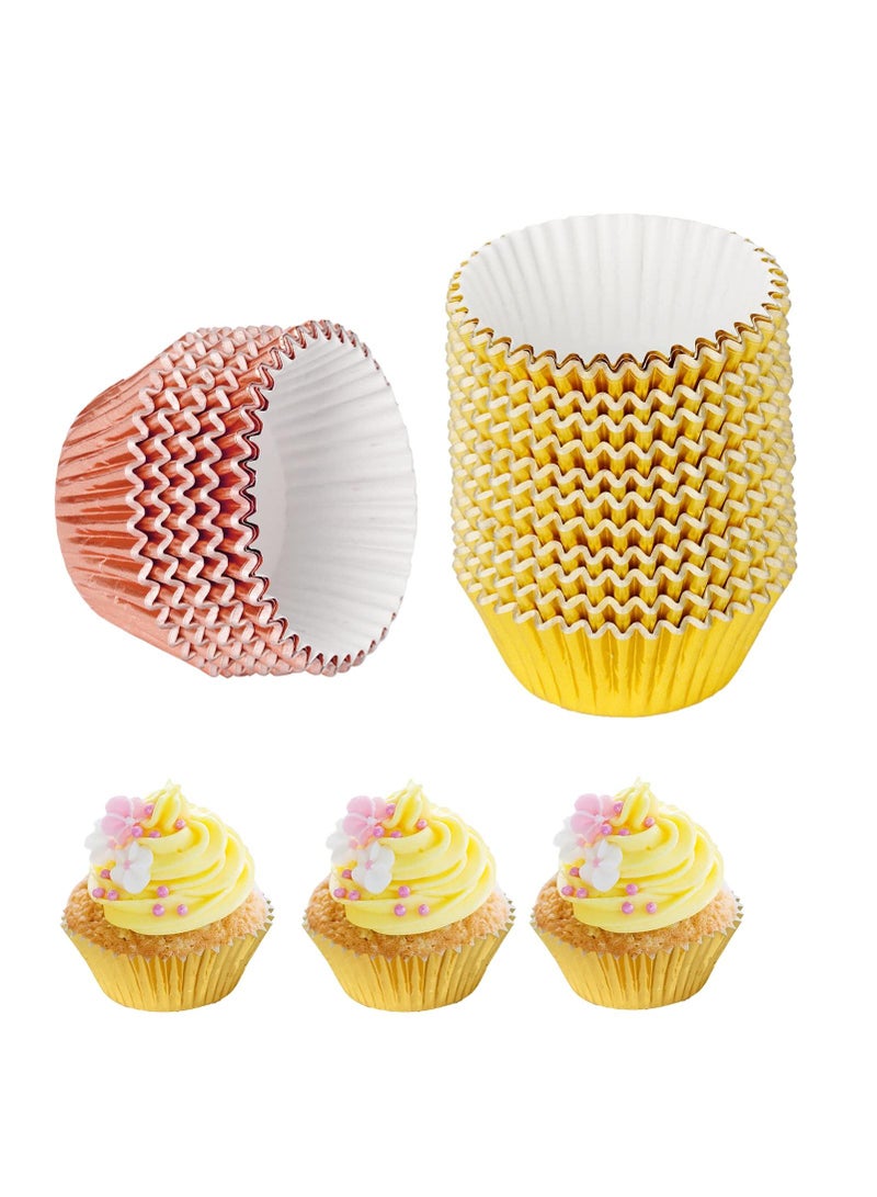 Sweet seven Metallic Foil Cupcake Liners - 300Pcs 2 Inch Baking Cups in Gold, Silver, Rose Gold - Muffin Paper Cases for Elegant Desserts - Image 3