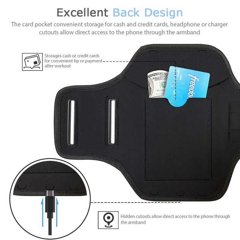 JEMACHE Galaxy S25 S24 Ultra Armband, JEMACHE Gym Workouts Running Arm Band for Samsung Galaxy S25/S24/S23/S22/S21 Ultra (Black) - Image 3
