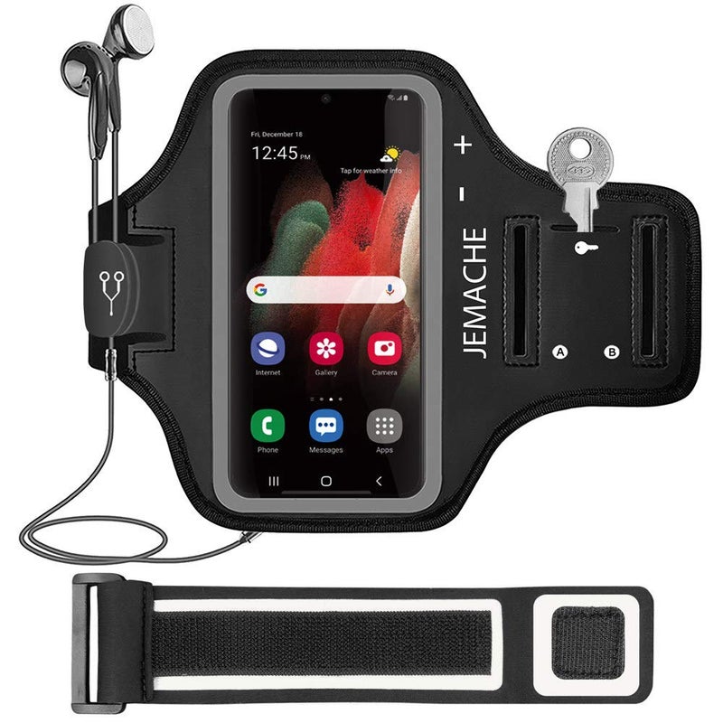JEMACHE Galaxy S25 S24 Ultra Armband, JEMACHE Gym Workouts Running Arm Band for Samsung Galaxy S25/S24/S23/S22/S21 Ultra (Black) - Image 1