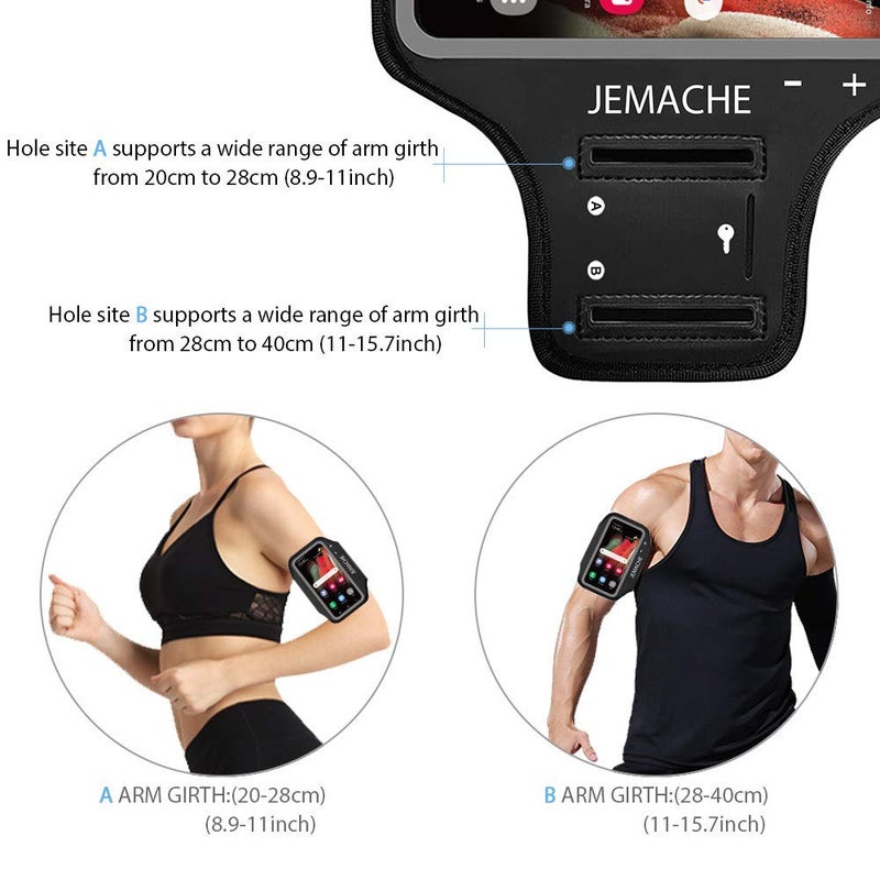 JEMACHE Galaxy S25 S24 Ultra Armband, JEMACHE Gym Workouts Running Arm Band for Samsung Galaxy S25/S24/S23/S22/S21 Ultra (Black) - Image 5