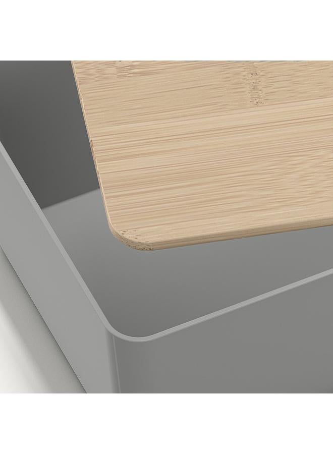 erorex Box With Lid, Light Grey/Bamboo, 13X18X8 Cm - Image 4