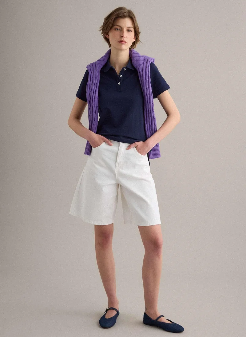 Ovs OVS Blue Regular Fit Organic Cotton Polo Shirt