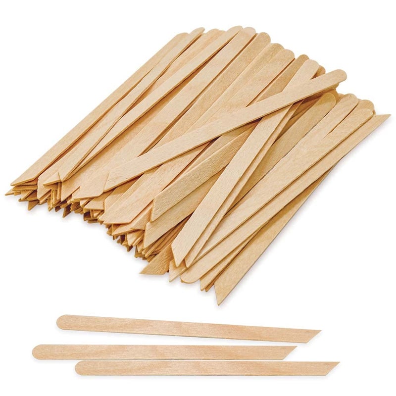Tachibelle Tachibelle Wooden Wax Sticks  Body Eyebrow Lip Nose Small Waxing Applicator Sticks for Hair Removal and Smooth Skin Professional Spa  2 in 1 pointed and slanted Pack of 100 
